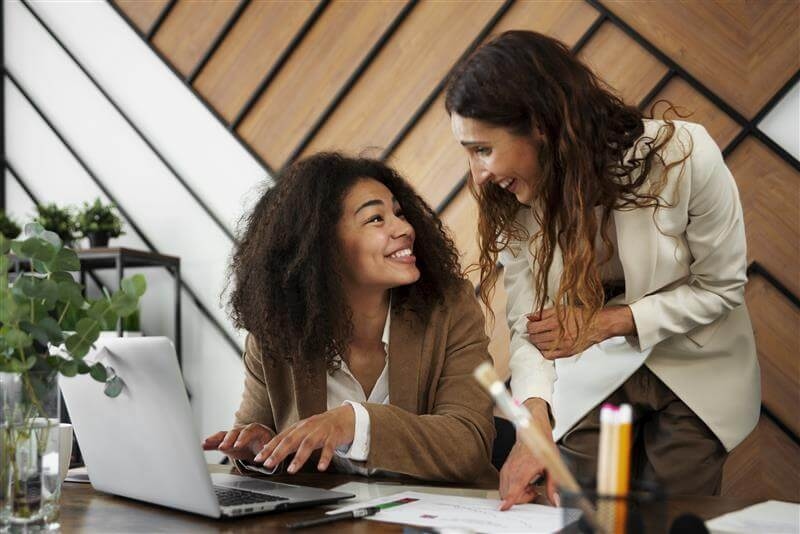 Two women in an office